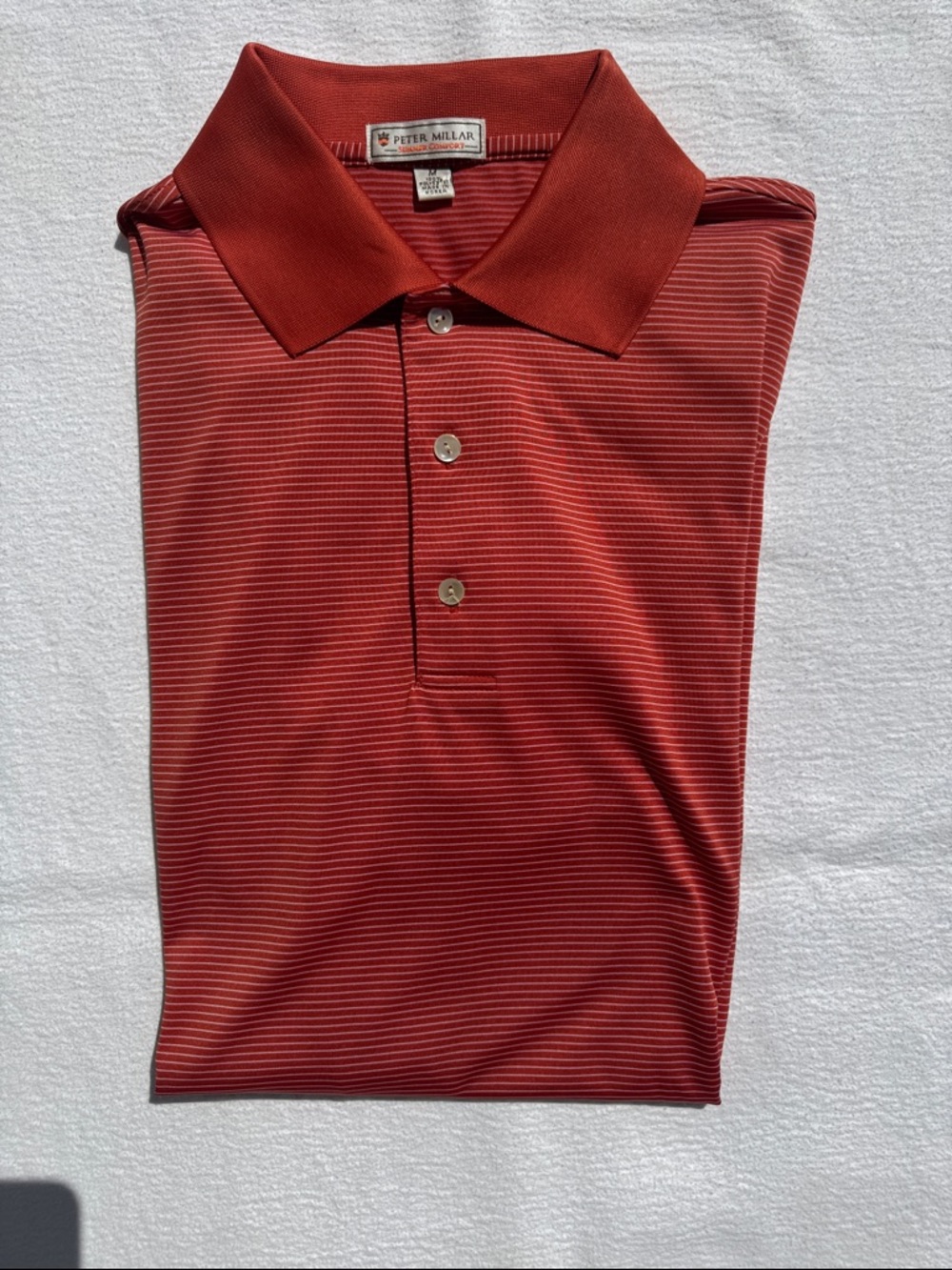 NWOT Peter Millar Men's Orange Polo Shirt M